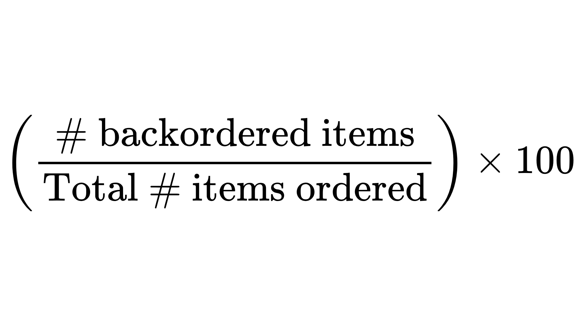 Inventory management metrics