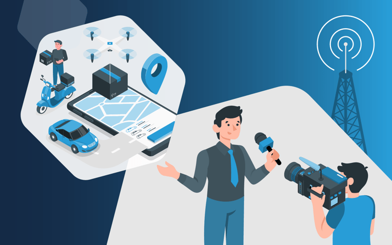 news anchor announces drone deliveries from walmart, cars for doordash