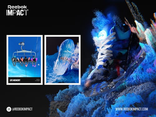 reebok impact instagram post image with skilift, digital shoes