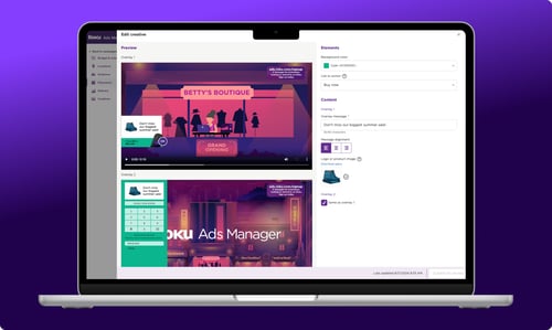editing screen from the Roku ad manager