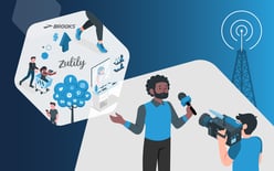 news anchor announcing trending retail commerce news about zulily and brooks footwear