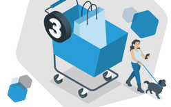 ecommerce shopping cart illustration representing abandoned online carts