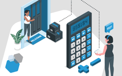 calculator and shipping boxes, represents calculating ecommerce shipping costs