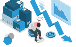 man frustrated near boxes