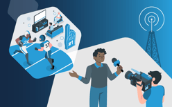 news anchor reports super bowl and ecommerce news