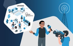 news anchor reporting on retail apparel brands, lovesac furniture, retail innovation conference and expo