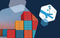image of shipping containers and forked road illustration, representing choices brands may have to make after 321 De Minimis rule changes