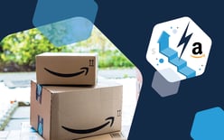 amazon boxes and upward trending arrow graphic representing overcoming prime day challenges