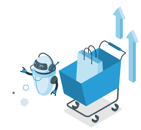 AI bot leading shopping cart