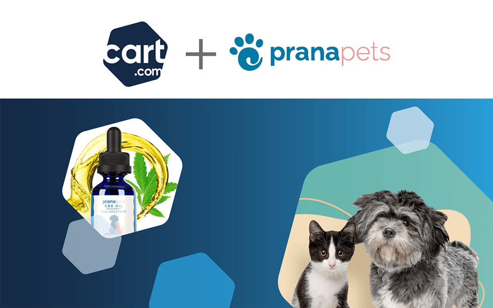 cart.com logo, plus symbol, prana pets logo, prana pets case study cover