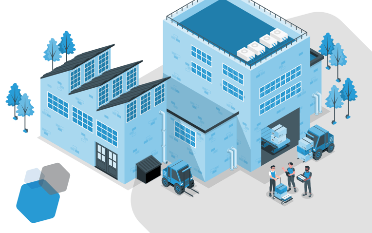illustration of shared warehouse and dedicated warehouse comparison 