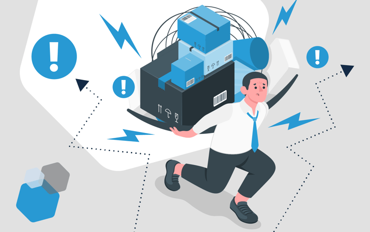 man carrying heavy packages, having retail fulfillment challenges