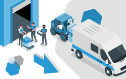 workers loading packages into truck